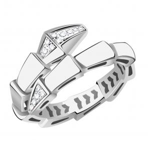 Серебряное кольцо Символ года Змея BERGER с фианитом Бс110287 фото