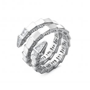 Серебряное кольцо Символ года Змея BERGER с фианитом Бс110324 фото