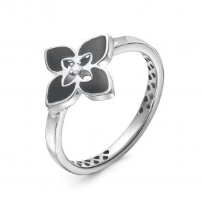 Серебряное кольцо BERGER с фианитом и эмалью Бс110409 фото