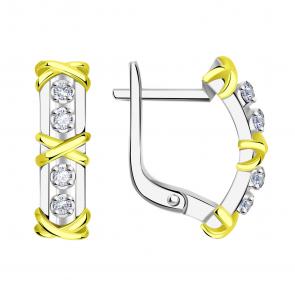 Серебряные серьги BERGER с фианитом Бс120059 фото