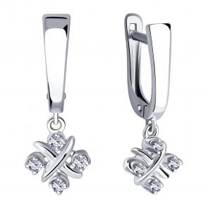 Серебряные серьги BERGER с фианитом Бс120066 фото