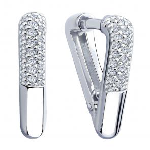 Серебряные серьги BERGER с фианитом Бс120212 фото
