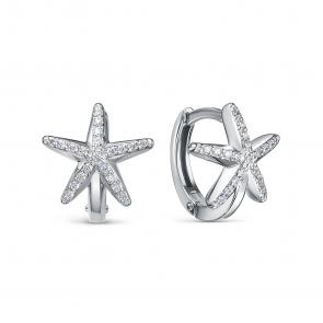 Серебряные серьги BERGER с фианитом Бс120227 фото