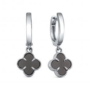 Серебряные серьги BERGER с ониксом Бс120421 фото