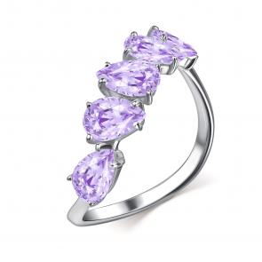 Серебряное кольцо GRIGORIEV с фианитом Г01-10-0990-44-00 фото