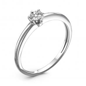 Серебряное кольцо GRIGORIEV с бриллиантом Г01-10-5013(с) фото