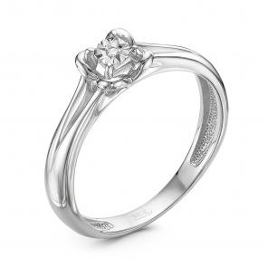 Серебряное кольцо GRIGORIEV с фианитом и бриллиантом Г01-10-5308(с) фото