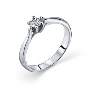 Серебряное кольцо GRIGORIEV с фианитом и бриллиантом Г01-10-5379(с) фото