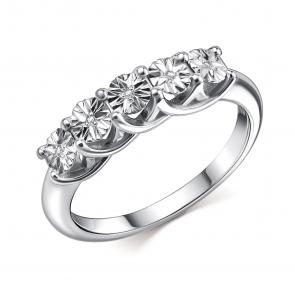 Серебряное кольцо GRIGORIEV с бриллиантом Г01-10-5823-21-00-1 фото