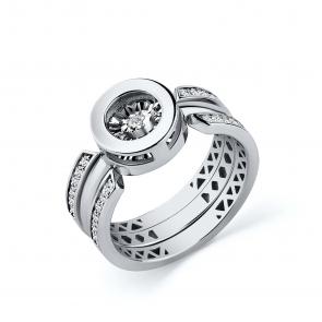 Серебряное кольцо GRIGORIEV с фианитом Г01-10-5845-41-00 фото