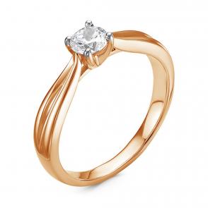 Золотое кольцо GRIGORIEV с бриллиантом Г01-11-0380 фото