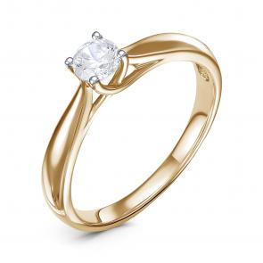 Золотое кольцо GRIGORIEV с бриллиантом Г01-11-0384 фото