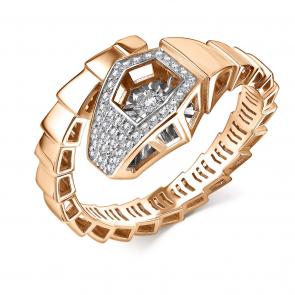 Золотое кольцо Символ года Змея GRIGORIEV с танцующим бриллиантом Г01-11-51058-31-00 фото