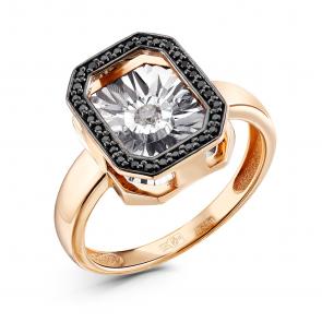 Золотое кольцо GRIGORIEV с бриллиантом и чёрным бриллиантом Г01-11-5629-13-00 фото