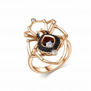 Золотое кольцо GRIGORIEV с бриллиантом и чёрным бриллиантом Г01-11-5954-13-00-1 фото