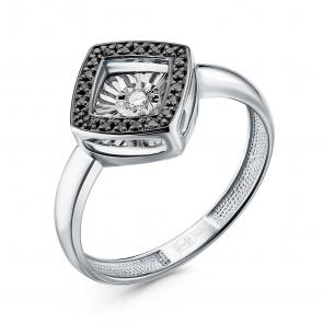 Кольцо из белого золота GRIGORIEV с бриллиантом и чёрным бриллиантом Г01-12-5499-13-00 фото