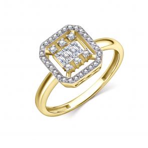 Кольцо из лимонного золота GRIGORIEV с бриллиантом Г01-13-01057-11-00 фото