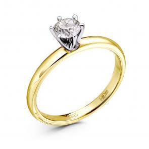 Кольцо из лимонного золота GRIGORIEV с бриллиантом Г01-13-0540-11-00 фото