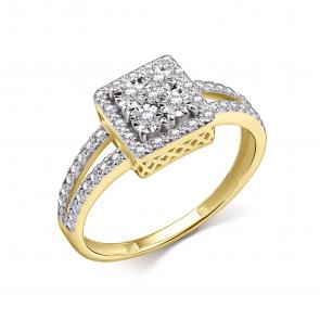 Кольцо из лимонного золота GRIGORIEV с бриллиантом Г01-13-51108-31-00 фото