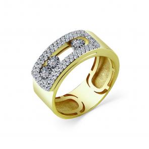 Кольцо из лимонного золота GRIGORIEV с бриллиантом Г01-13-5824-31-00-1 фото