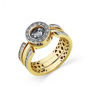 Кольцо из лимонного золота GRIGORIEV с бриллиантом Г01-13-5845-31-00-1 фото