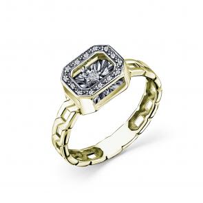 Кольцо из лимонного золота GRIGORIEV с бриллиантом Г01-13-5995-31-00 фото