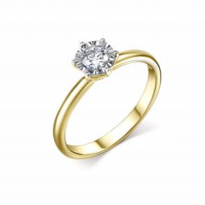 Кольцо из лимонного золота GRIGORIEV с бриллиантом Г01-13-6775-11-00-29 фото