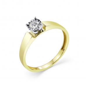 Кольцо из лимонного золота GRIGORIEV с бриллиантом Г01-13-6776-11-00-1-22 фото