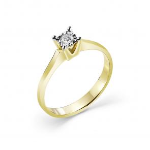 Кольцо из лимонного золота GRIGORIEV с бриллиантом Г01-13-6777-11-00-2-24 фото