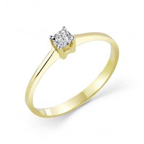 Кольцо из лимонного золота GRIGORIEV с бриллиантом Г01-13-6779-11-00-22 фото