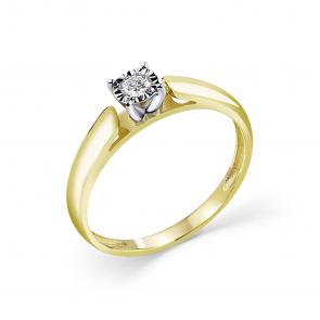 Кольцо из лимонного золота GRIGORIEV с бриллиантом Г01-13-6782-11-00-2-24 фото