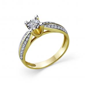 Кольцо из лимонного золота GRIGORIEV с бриллиантом Г01-13-6794-31-00-25 фото