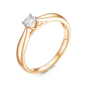 Золотое кольцо GRIGORIEV с бриллиантом Г01-14-5384 фото