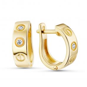 Серьги из лимонного золота GRIGORIEV с бриллиантом Г02-03-0562-11-00 фото