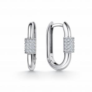 Серебряные серьги GRIGORIEV с фианитом Г02-10-01017-41-00 фото