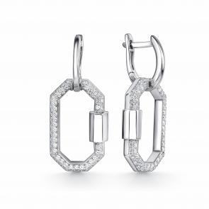 Серебряные серьги GRIGORIEV с фианитом Г02-10-01018-41-00-1 фото