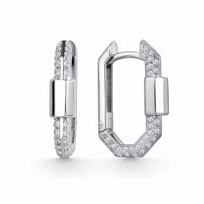 Серебряные серьги GRIGORIEV с фианитом Г02-10-01018-41-00 фото