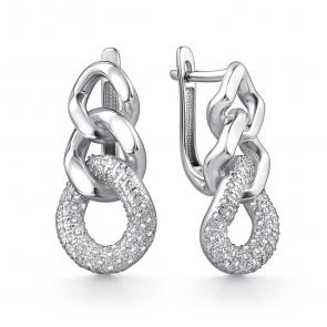 Серебряные серьги GRIGORIEV с фианитом Г02-10-01019-41-00 фото