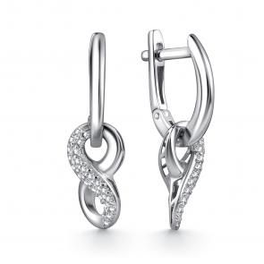 Серебряные серьги GRIGORIEV с фианитом Г02-10-01021-41-00-1 фото