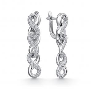 Серебряные серьги GRIGORIEV с фианитом Г02-10-01021-41-00 фото