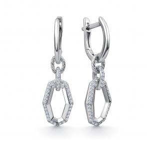 Серебряные серьги GRIGORIEV с фианитом Г02-10-01022-41-00-1 фото