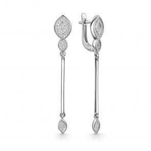 Серебряные серьги GRIGORIEV с фианитом Г02-10-01118-41-00-1 фото