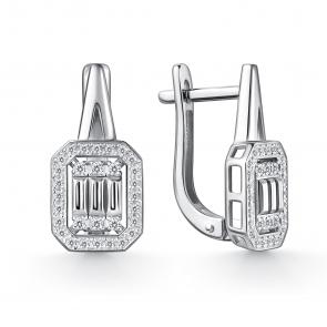 Серебряные серьги GRIGORIEV с фианитом Г02-10-01140-41-00 фото