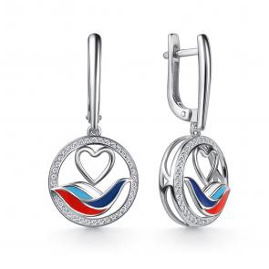 Серебряные серьги GRIGORIEV с фианитом Г02-10-01231-41-00-1 фото