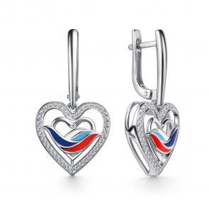 Серебряные серьги GRIGORIEV с фианитом Г02-10-01232-41-00-1 фото