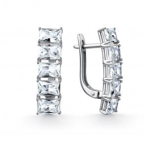 Серебряные серьги GRIGORIEV с фианитом Г02-10-01242-41-00 фото