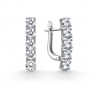 Серебряные серьги GRIGORIEV с фианитом Г02-10-01243-41-00 фото