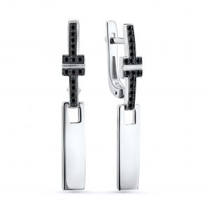 Серебряные серьги GRIGORIEV с фианитом Г02-10-0534-42-00 фото