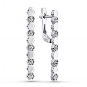 Серебряные серьги GRIGORIEV с фианитом Г02-10-0558-41-00 фото