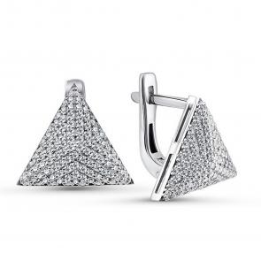 Серебряные серьги GRIGORIEV с фианитом Г02-10-0572-41-00 фото